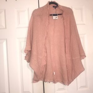 PINK CARDIGAN WITH RUFFLES